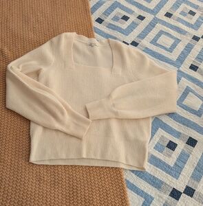 Madewell Cream Square Neck Sweater